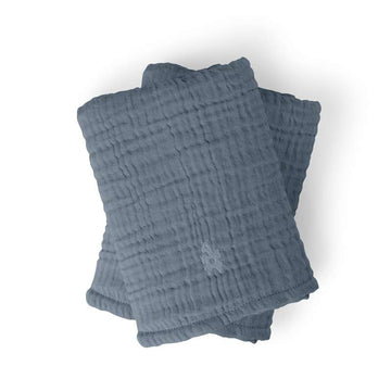 Sebra Pusselunderlag 6-lager - 2 st. - Muslin - Blå