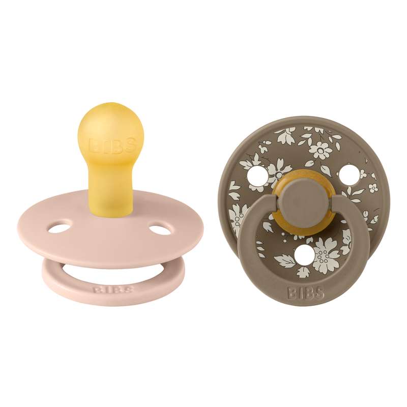 Bibs Rund Colour Napp - 2-Pack - strl. 1 - naturgummi - Liberty - Capel/Blush Mix