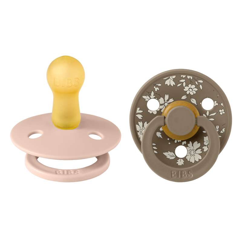 Bibs Rund Colour Napp - 2-Pack - strl. 2 - naturgummi - Liberty - Capel/Blush Mix