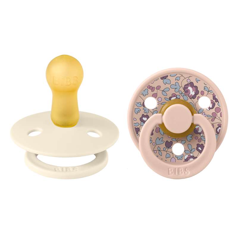 Bibs Rund Colour Napp - 2-Pack - strl. 2 - naturgummi - Liberty - Eloise/Blush Mix