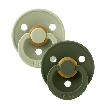 BIBS Symmetrisk Colour Sut - 2-Pack - strl. 2 - naturgummi - Salvia/Jaktgrön