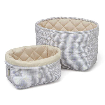 Cam Cam Copenhagen Quiltade Förvaringskorgar - 2 st. - OCS - Classic Stripes Blue/Praline