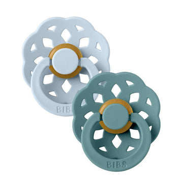 Bibs Boheme Napp - 2-Pack - strl. 2 - naturgummi - Baby Blue/Island Sea