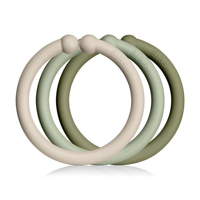 BIBS Loops - Upphängningsringar - 12-Pack - Vanilj/Salvia/Olive
