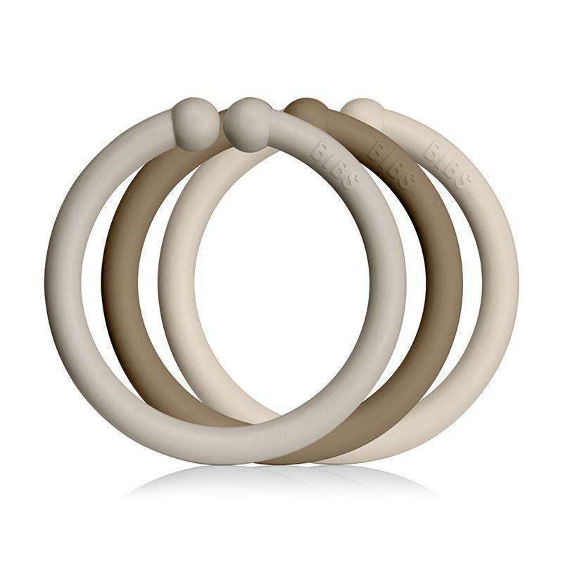 BIBS Loops - Upphängningsringar - 12-Pack - Sand/Mörk Ek/Vanilj
