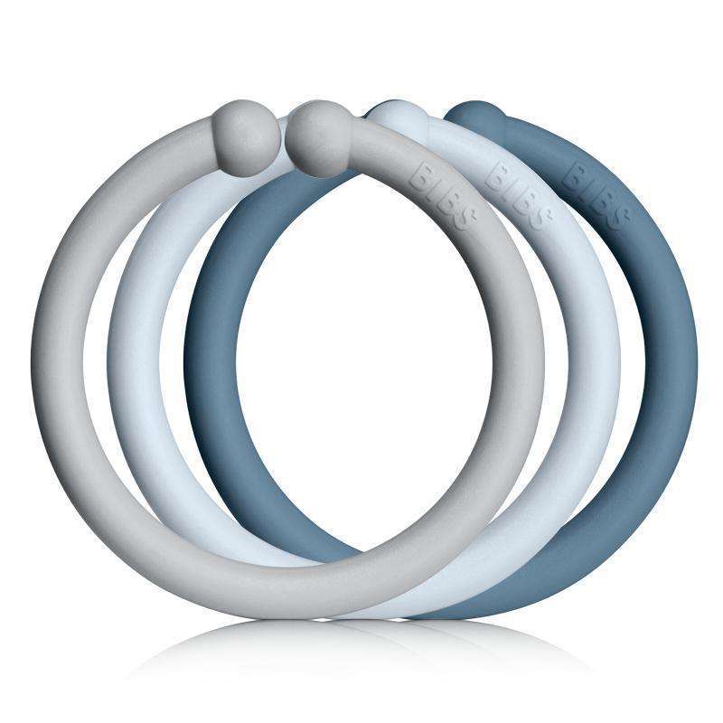 BIBS Loops - Upphängningsringar - 12-Pack - Baby Blue/Cloud/Petrol