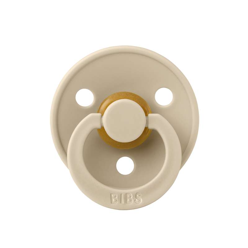 Bibs Rund Colour Napp - 2-Pack - strl. 3 - naturgummi - Vanilj/Mörk Ek