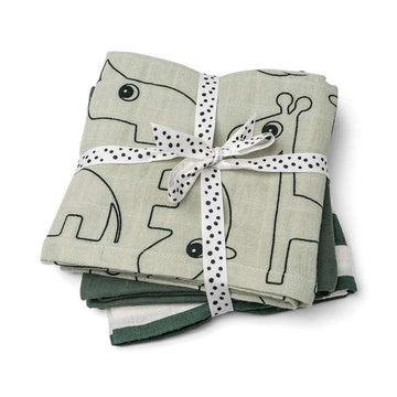 Done By Deer Stoftyg 3-pack - Deer friends grön