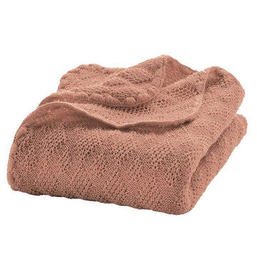 Disana Knitted Baby Blanket - Merino wool - 80x100 cm - - Rosa