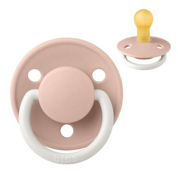 Bibs De Lux Napp - strl. 1 - naturgummi - GLOW - Blush