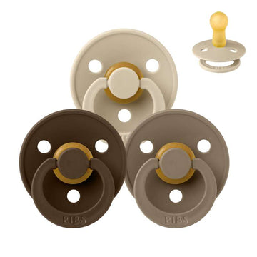 Bibs Rund Colour Napp - Sampak - 3 st. - strl. 2 - 50 Shades of Coffee