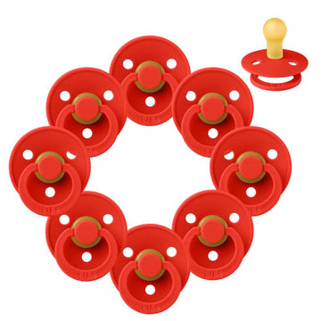 Bibs Rund Colour Napp - Sampak - 8 st. - strl. 1 - Candy Apple