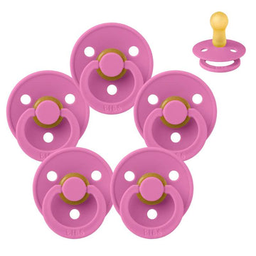 Bibs Rund Colour Napp - Sampak - 5 st. - strl. 2 - Bubbelgum