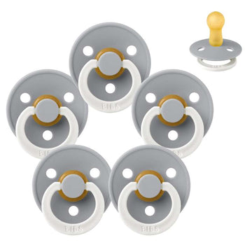 Bibs Rund Colour Napp - Sampak - 5 st. - strl. 2 - GLOW - Moln