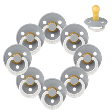 Bibs Rund Colour Napp - Sampak - 8 st. - strl. 2 - GLOW - Moln