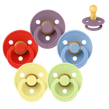 Bibs Rund Colour Napp - Sampack - 5 st. - strl. 2 - Regnbågens färger