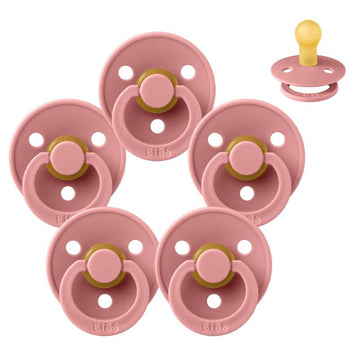 Bibs Rund Colour Napp - Sampak - 5 st. - strl. 1 - Dusty Pink
