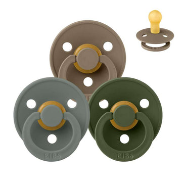 Bibs Rund Colour Napp - Sampak - 3 st. - strl. 1 - Skogsgolv