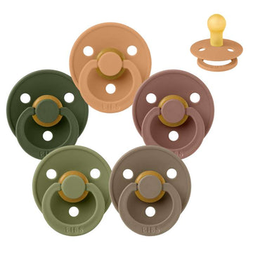 Bibs Rund Colour Napp - Sampak - 5 st. - strl. 1 - Grön och Terrakotta