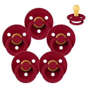Bibs Rund Colour Napp - Sampak - 5 st. - strl. 1 - Ruby