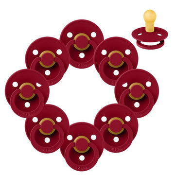 Bibs Rund Colour Napp - Sampak - 8 st. - strl. 1 - Ruby