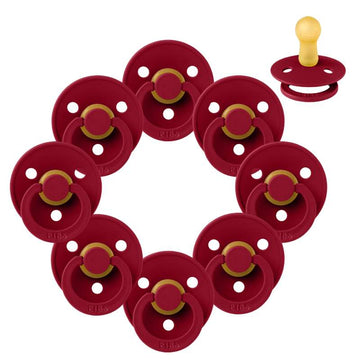 Bibs Rund Colour Napp - Sampak - 8 st. - strl. 2 - Ruby