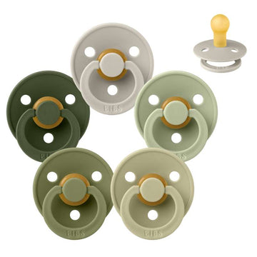 Bibs Rund Colour Napp - Sampack - 5 st. - strl. 1 - Mjuk mossa