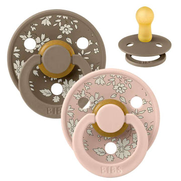 Bibs Rund Colour Napp - 2-Pack - strl. 2 - naturgummi - Liberty - Capel/Blush Mix