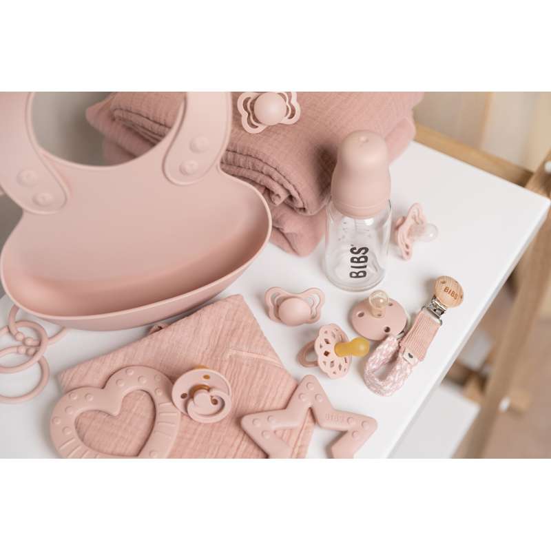 BIBS Flaska - Sutteflaskesätt - Glas - Latex/Rund - 110 ml. - Blush