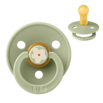 Bibs Rund Colour Napp - strl. 2 - naturgummi - Studio - Jasmine - Salvia