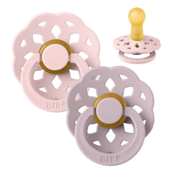Bibs Boheme Napp - 2-Pack - strl. 2 - naturgummi - Blossom/Dämpad Lila