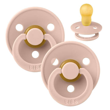 Bibs Rund Colour Napp - 2-Pack - strl. 3 - naturgummi - Blush/Blush
