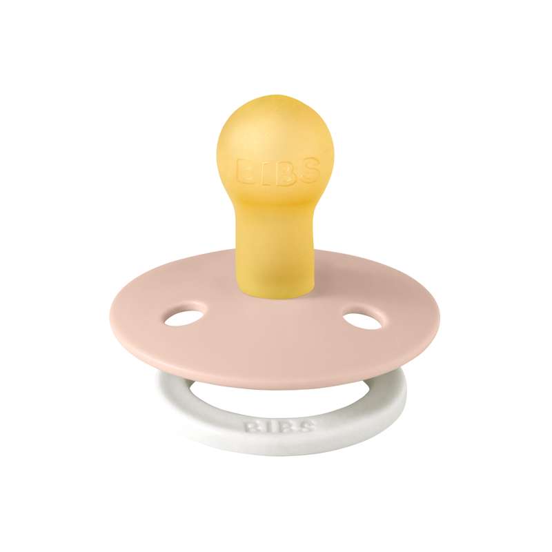 Bibs Rund Colour Napp - strl. 1 - naturgummi - GLOW - Blush