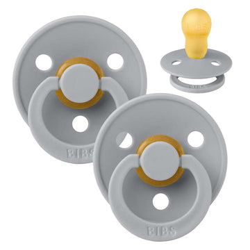 Bibs Rund Colour Napp - 2-Pack - strl. 3 - naturgummi - Moln/Moln