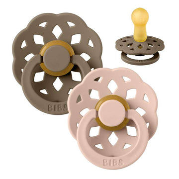 Bibs Boheme Napp - 2-Pack - strl. 2 - naturgummi - Mörk ek/Blush