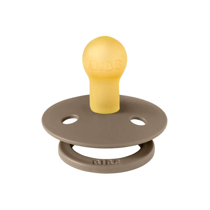 Bibs Rund Colour Napp - strl. 1 - naturgummi - Mörk ek