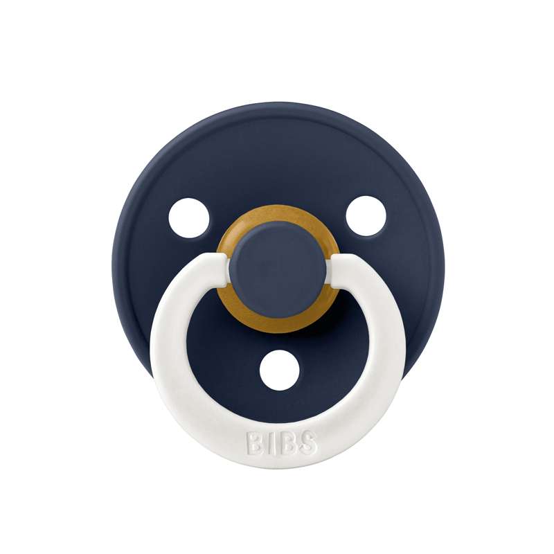 Bibs Rund Colour Napp - strl. 1 - naturgummi - GLOW - Djup rymd