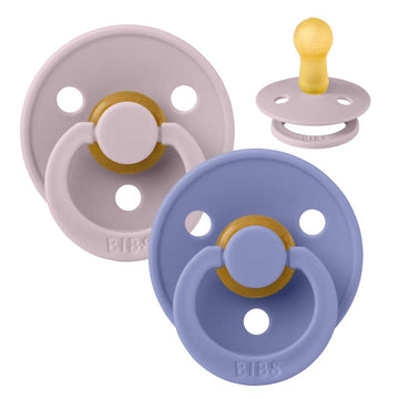 Bibs Rund Colour Napp - 2-Pack - strl. 2 - naturgummi - Dämpad Lila/Peri