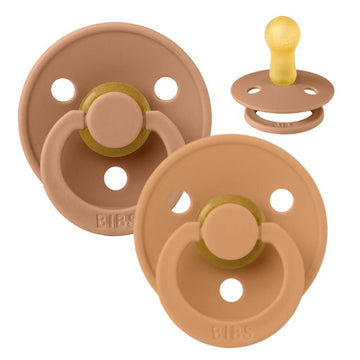 Bibs Rund Colour Napp - 2-Pack - strl. 2 - naturgummi - Jord/Pumpa