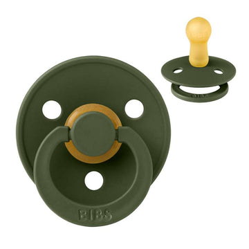 Bibs Rund Colour Napp - strl. 2 - naturgummi - Jägaregrön