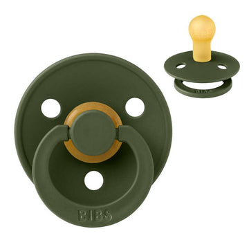 Bibs Rund Colour Napp - strl. 1 - naturgummi - Jägaregrön