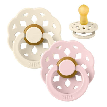 Bibs Boheme Napp - 2-Pack - strl. 2 - naturgummi - Elfenben/Blomma