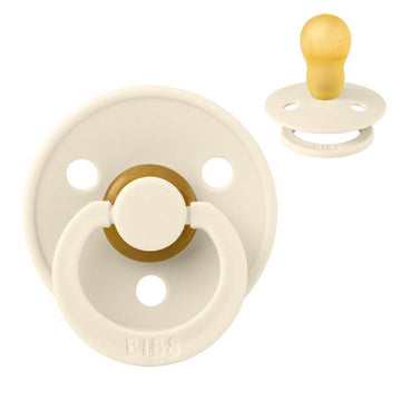 Bibs Rund Colour Napp - strl. 3 - naturgummi - Elfenben