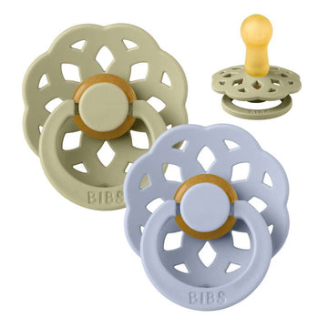 Bibs Boheme Napp - 2-Pack - strl. 2 - naturgummi - Khaki/Dusty Blue