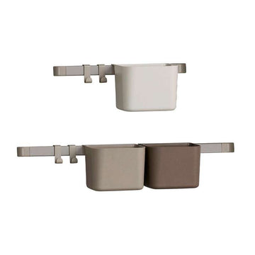 Leander Förvaringsbehållare - 3-pack - 1 Lång och 1 Kort Skena - Cappuccino