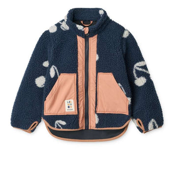 Liewood Noam Pile Jakke - Cherry Blossom/Classic Navy