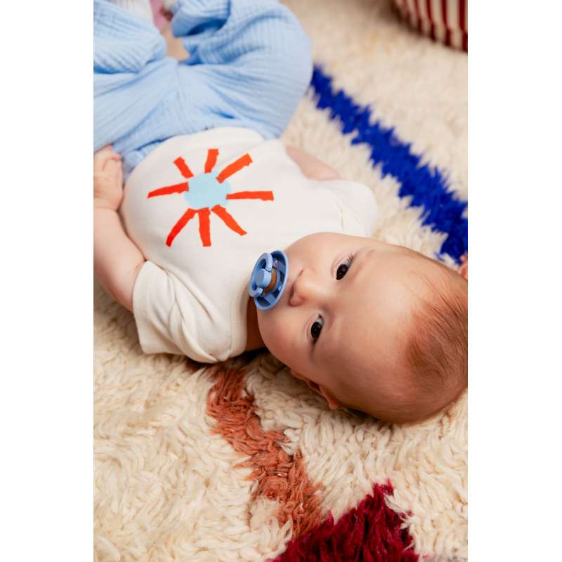 Bibs Rund Colour Napp - 2-Pack - strl. 2 - naturgummi - Studio - Pin - Himla Blå/Himla Blå