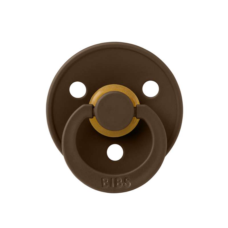 Bibs Rund Colour Napp - strl. 1 - naturgummi - Mocha
