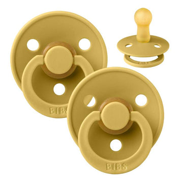 Bibs Rund Colour Napp - 2-Pack - strl. 2 - naturgummi - Senap/Senap