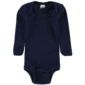Engel Natur Bodysuit med långa ärmar - Ull/Silke - Marin